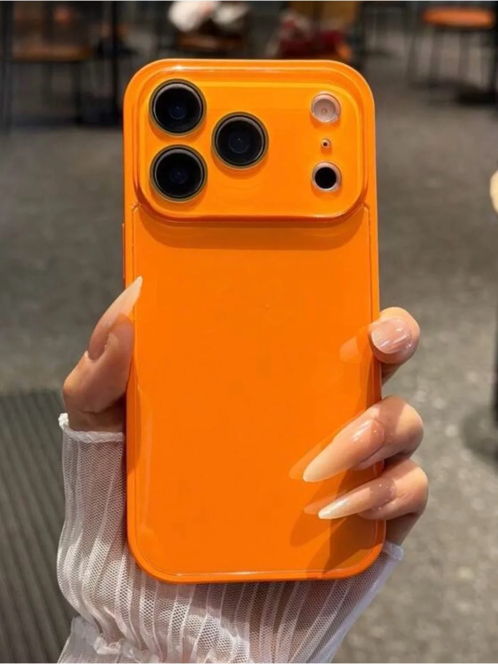 Luxury Orange Gloss Protective Phone Case iPhone 16 Pro Max or 17 Pro